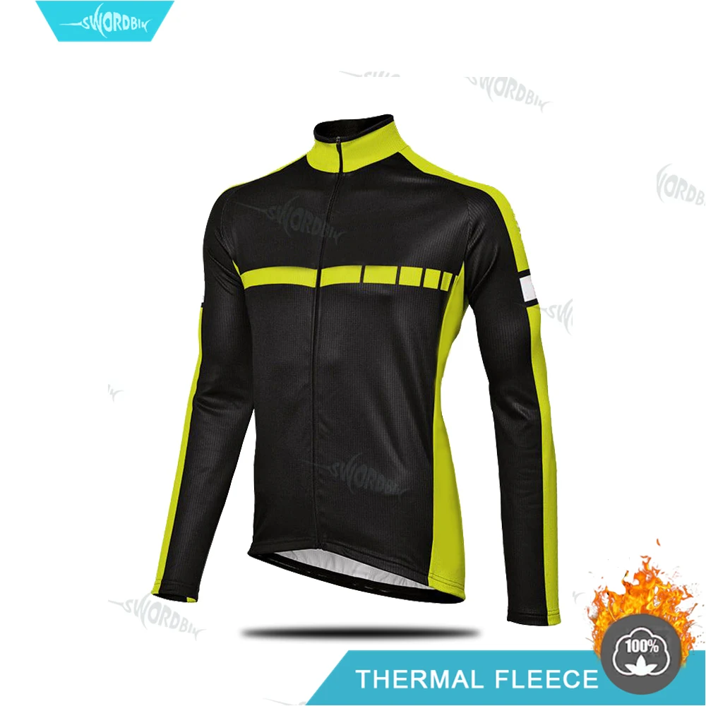 Трикотажный комплект для велоспорта, Мужская зимняя одежда, комплект для велоспорта, Теплая Флисовая одежда с длинными рукавами, Джерси, одежда для езды на горном велосипеде велокостюм - Цвет: Cycling Jersey