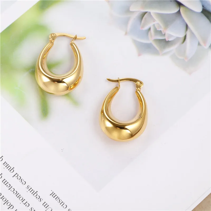 OUFEI Stainless Steel Jewelry Charms Small Hoop Earrings Set Woman Vogue Jewelry Accessories Free Shipping brincos