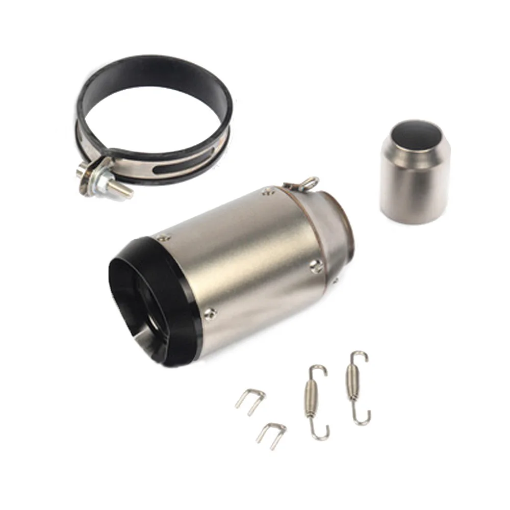 

Titanium-Black / Titanium-Silver Motorcycle 51mm Mini Exhaust Muffler Tube Pipe Carbon Fiber Welding Adapter
