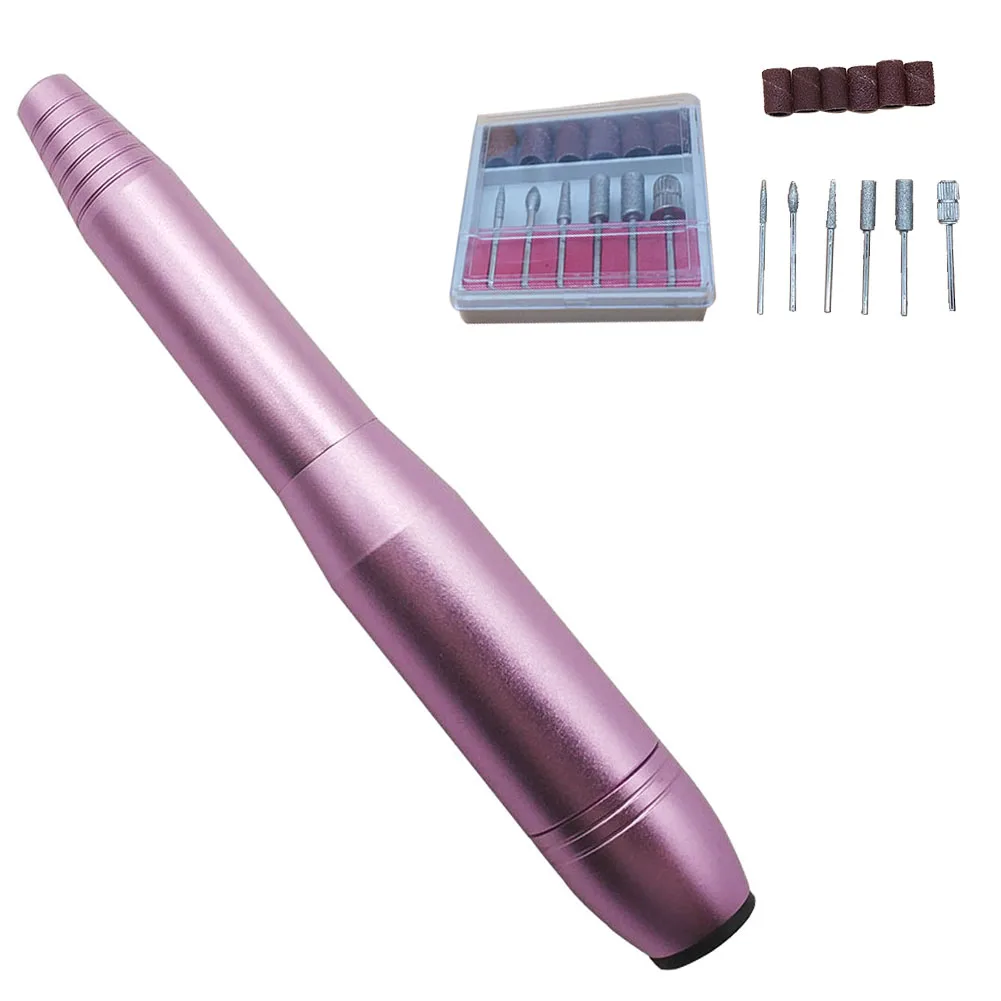 Rose Purple EU Plug Тип ручки, простое управление, бесшумный полировщик для ногтей, набор инструментов для педикюра, электрический резак, домашний портативный профессиональный шлифовальный инструмент - Цвет: Rose Purple EU Plug
