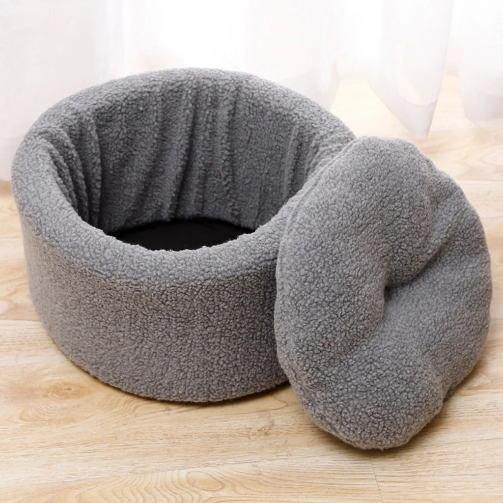 Pet Dog Puppy Cat Fleece Warm Bed House Plush Cozy Nest Mat Pad Portable Cat Sleeping