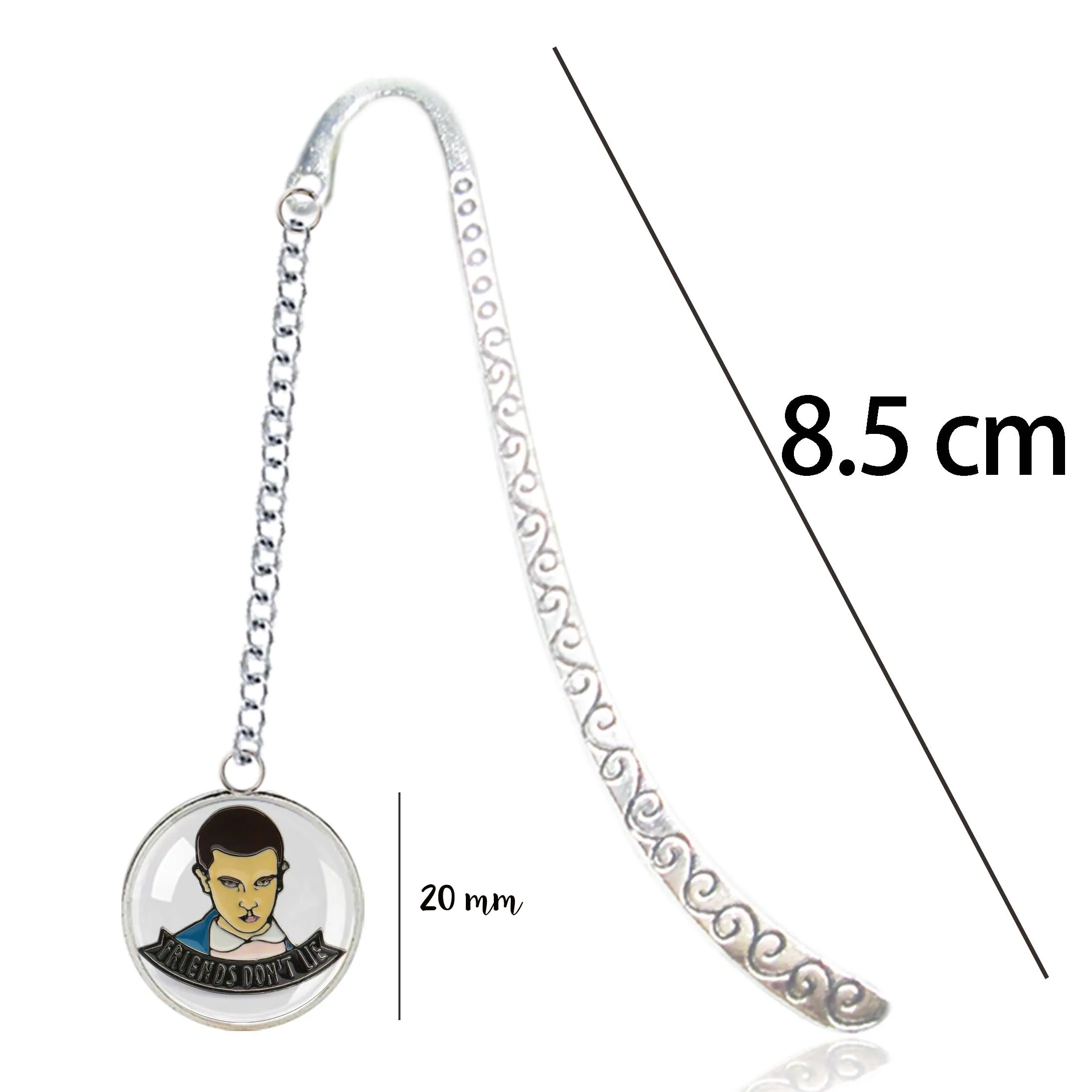 7 Stranger Things Friends Don't Lie Metal Bookmark Glass Pendant Quote Divider Pin For Notebook Reading Book Mark Marque Page Mate - Цвет: 7