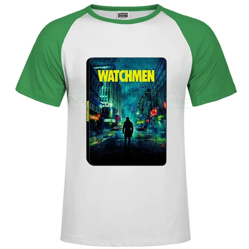 2020One piece Watchmen футболка Летняя белая футболка Графический camiseta masculina забавная уличная футболка мандалориан - Цвет: Raglan green 214