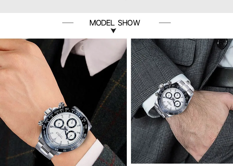Parnis, 39 мм, кварцевые мужские часы с хронографом, лучший бренд, Роскошные, водонепроницаемые, сапфировое стекло, мужские наручные часы, Relogio Masculino