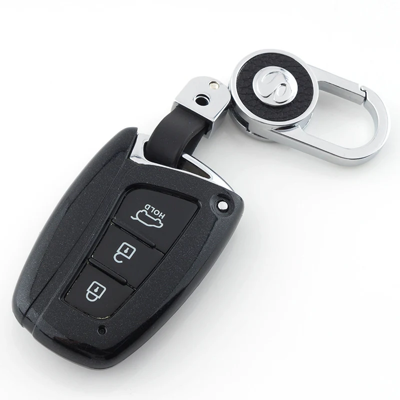 H-black keychain Прочный ABS окрашенный Автомобильный ключ защитная оболочка для hyundai Grand Santa Fe IX45 2013 чехол для ключей аксессуары для дистанционного управления - Название цвета: H-black keychain