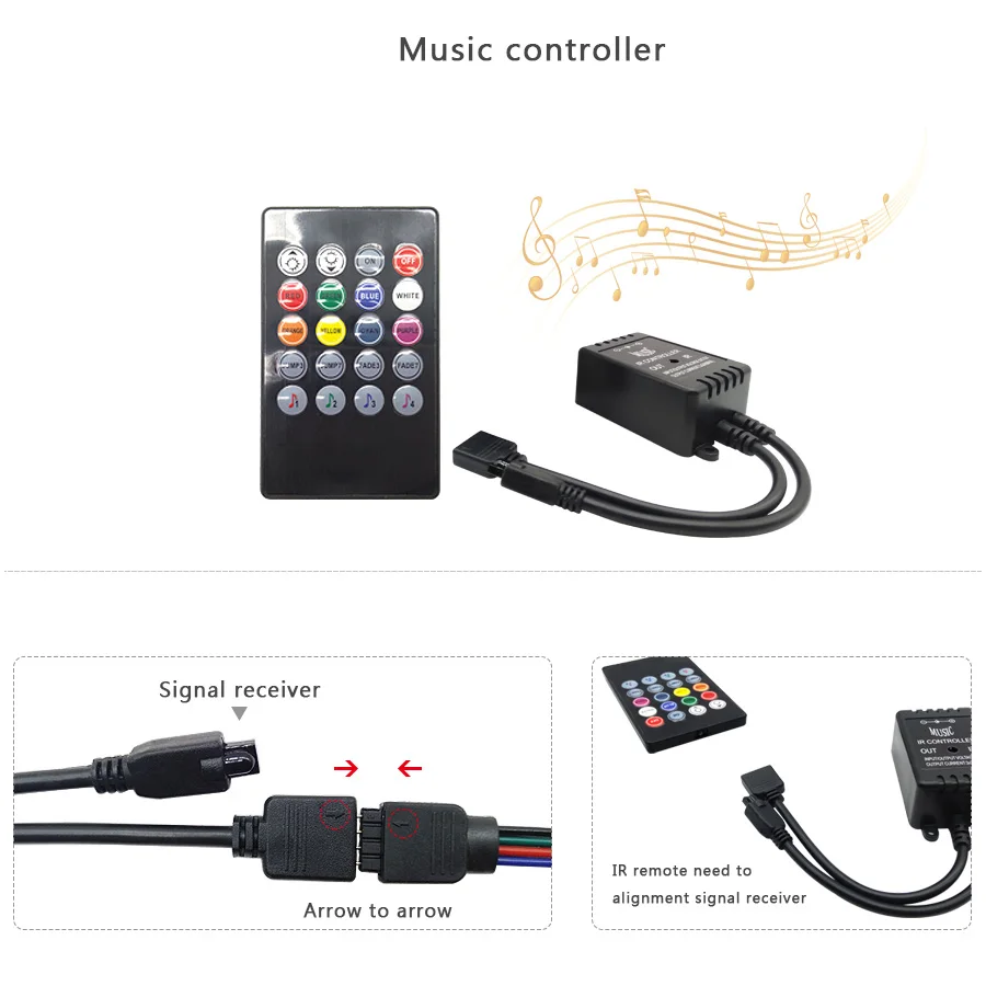 5 м 10 15 20 М 5050 2835 RGB Светодиодная лента для синхронизации музыки праздничного дня