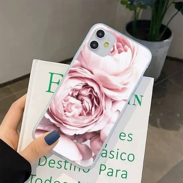 Elegant Pink Purple Peony Flower On the Vase Phone Case for iphone 13 8 7 6 6S Plus X 5S SE 2020 XR 11 12 pro XS MAX a12