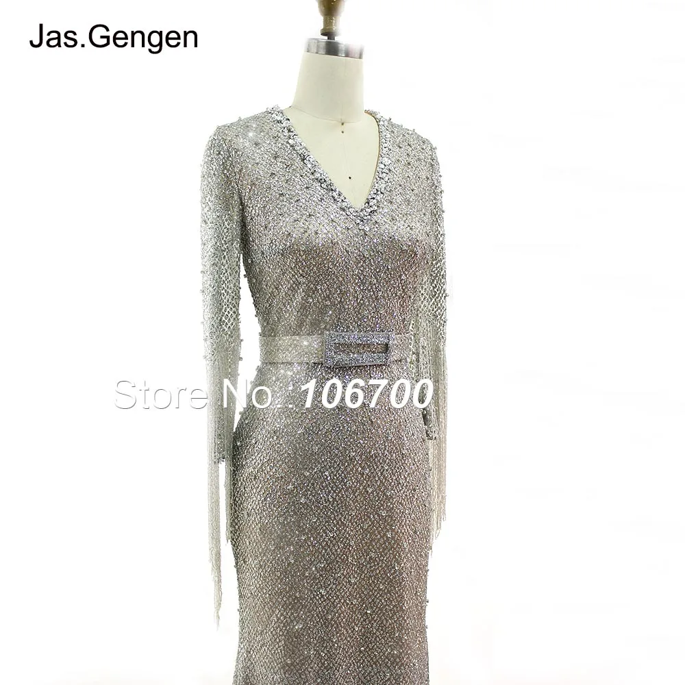 Роскошные ручной работы бисером кисточкой robe de soiree вечернее платье Русалка блеск с кристаллами камни Бисероплетение V образным вырезом Формальные Выпускные платья