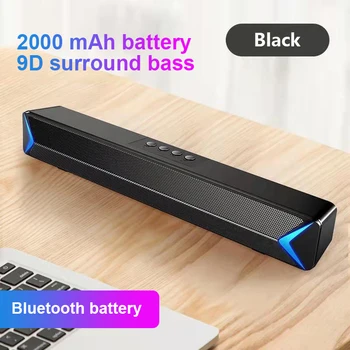 

2020 Latest TV Sound Bar AUX USB Wired And Wireless Bluetooth Home Theater FM Radio Surround Sound Bar For PC TV Speakers