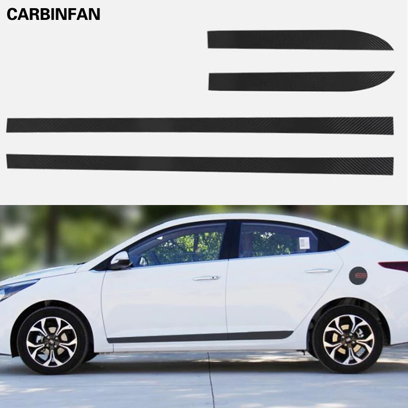 Аксессуары для автомобиля Стайлинг наклейка из углеродного волокна боковая юбка