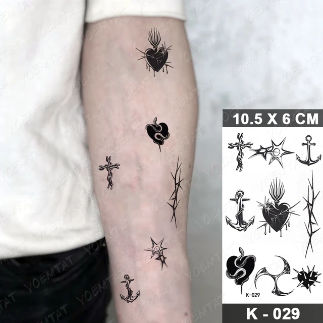 Waterproof Temporary Tattoo Sticker Small Simple Line Flower Flash Tatoo Cute Leaf Finger Wrist Fake Tatto For  Body Art Women 05-K029