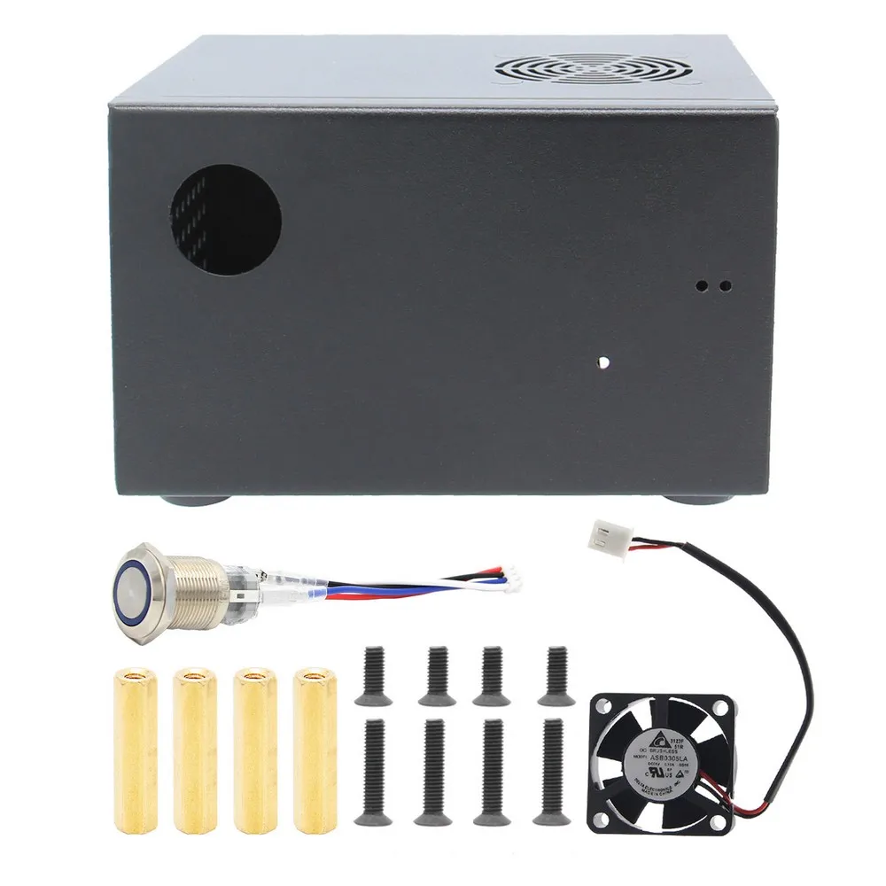 Bundle 1 Raspberry Pi X825 соответствующий металлический чехол+ переключатель+ вентилятор охлаждения, чехол для X825 SSD& HDD SATA плата и X735 и Raspberry Pi 4 Модель B - Цвет: Bundle 1