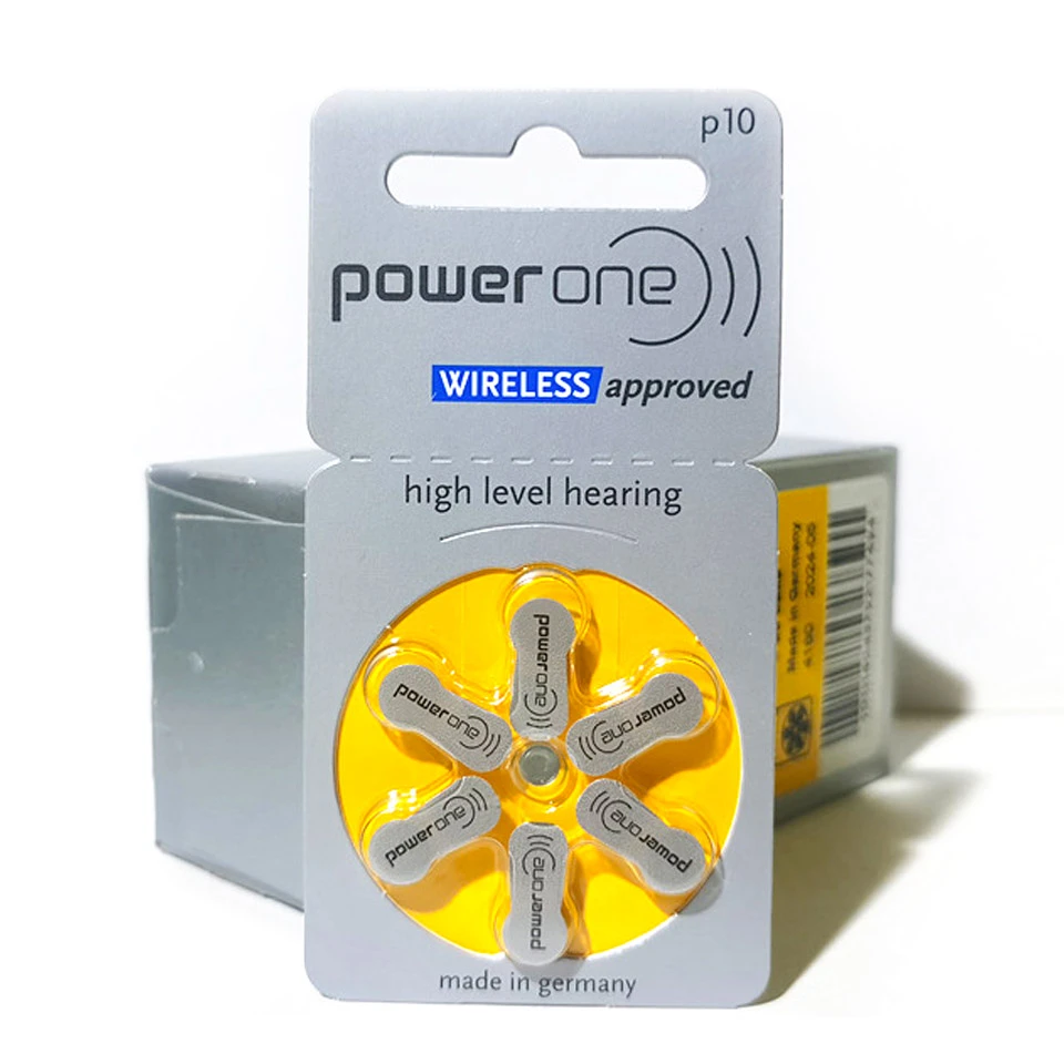 60 Cells Powerone Zinc Air Hearing Aid Batteries P10 For Cic Iic Ite