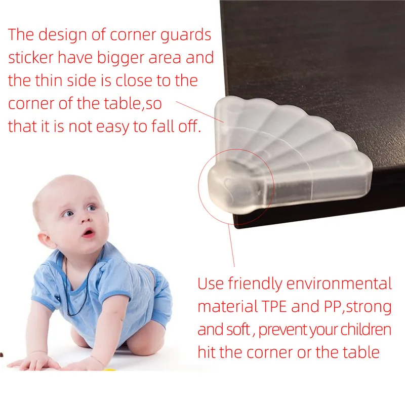 TUSUNNY 8 шт. клейкая установка пластиковая детская безопасность угловая защита новая форма защита для детской мебели угловая защита