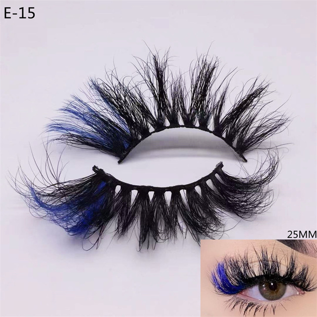 3D Mink Eyelashes Colorful 100% Mink Lashes Mix Color Pink Blue Red White False Eyelashes Fluffy Soft Cilias Vendor