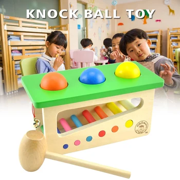 

Indoor Intelligence Development Jingle Bell Preschool Education For Children Music Knock Ball Toy Wooden Early Learning Colorful