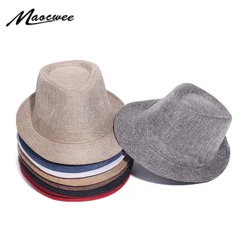 

Classic Solid Color Mesh Fedora Hats For Gentleman Jazz Church Cap Women Fedoras Autumn Summer Outdoor Wide Brim Top Men Dad Hat