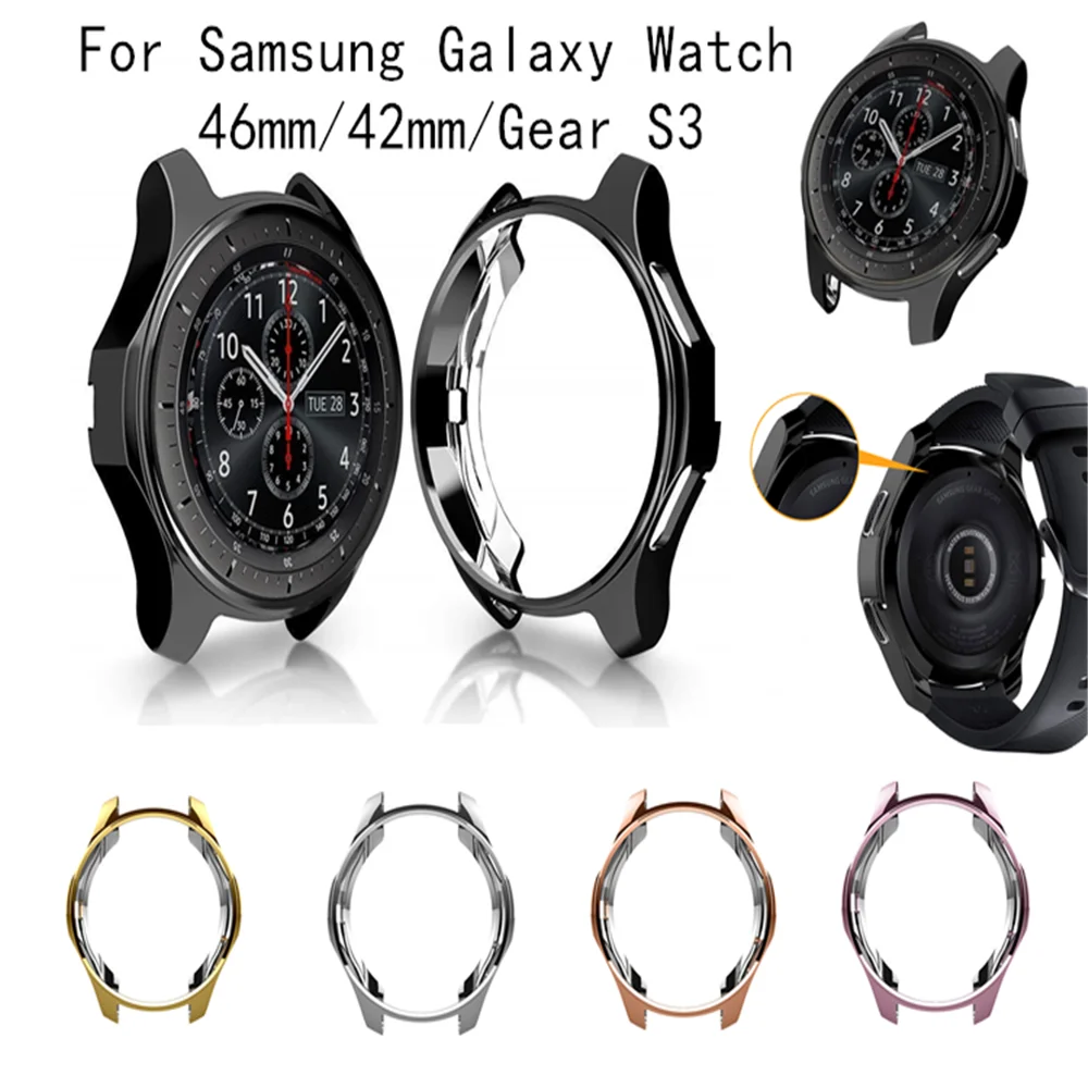 Передний Бампер Мягкий ТПУ для samsung чехол смарт часов покрытый защитный Galaxy Watch 46