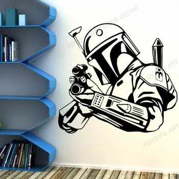 

Home Decoration Removable Star Wars Wall Decal Popular Moive Boba Fett Bounty Hunter Wall Poster Home Decor Wall Art Mural rb128