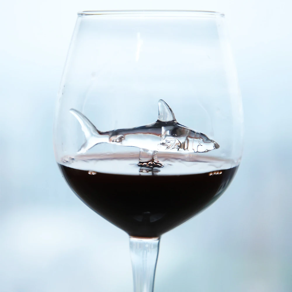Shark Glass Metal Red Wine Glass Goblet Whiskey Cup Special Gift 