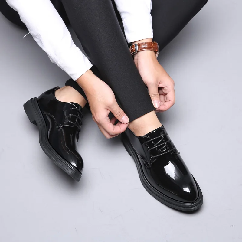 Мужская повседневная обувь; Zapatos De Hombre; мужская деловая кожаная обувь; Дизайнерские мужские ботинки; черные оксфорды на плоской подошве; размеры 37-45;% 6601