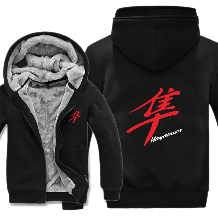 Зимние толстовки Suzuki Hayabusa, теплые мужские модные шерстяные куртки с подкладкой, Hayabusa, толстовки, мужские пальто, HS-071 - Цвет: as picture1