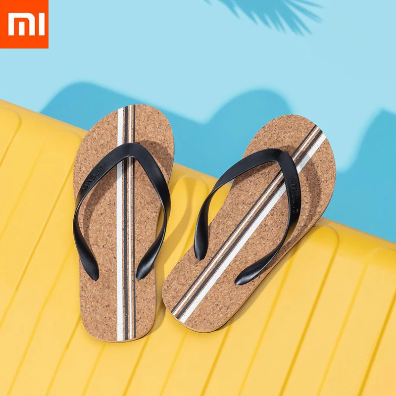Xiaomi Flip Flops Two-color PVC Shoelace Comfortable Softwood Girl Casual Women Flip Flops Slippers Summer Beach Flip Flops - Цвет: black  42