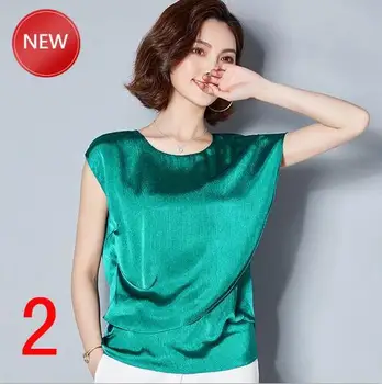 

Women Shirt Summer Solid Color Irregular Short Sleeve Chiffon Loose Big size Women O Neck Shirt Dropshipping