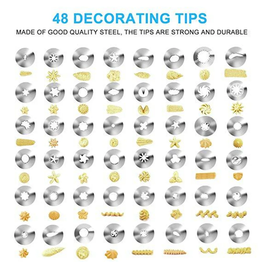 55pcs DIY Cake Decorating Kit Cake Turntable Set Pastry Tube Fondant Tool Cake Kitchen Dessert Baking Tools