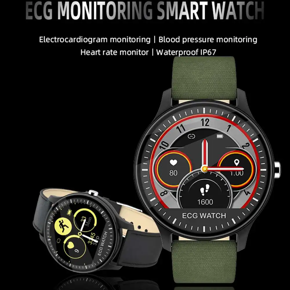 Новинка ECG+ PPG Смарт-часы мужские IP67 водонепроницаемые спортивные часы монитор сердечного ритма кровяное давление Smartwatch для пожилых PK N58