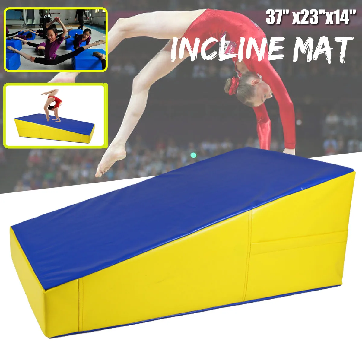 

Folding Incline Gymnastics Mat PVC Foam Yoga Gym Filling Skill Tumble Mat Safe Exercise Training Landing Ramp Fitness Equipment