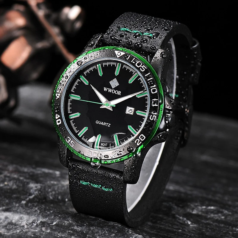 Relogios Masculino WWOOR мужские часы топовые брендовые кожаные спортивные для мужчин