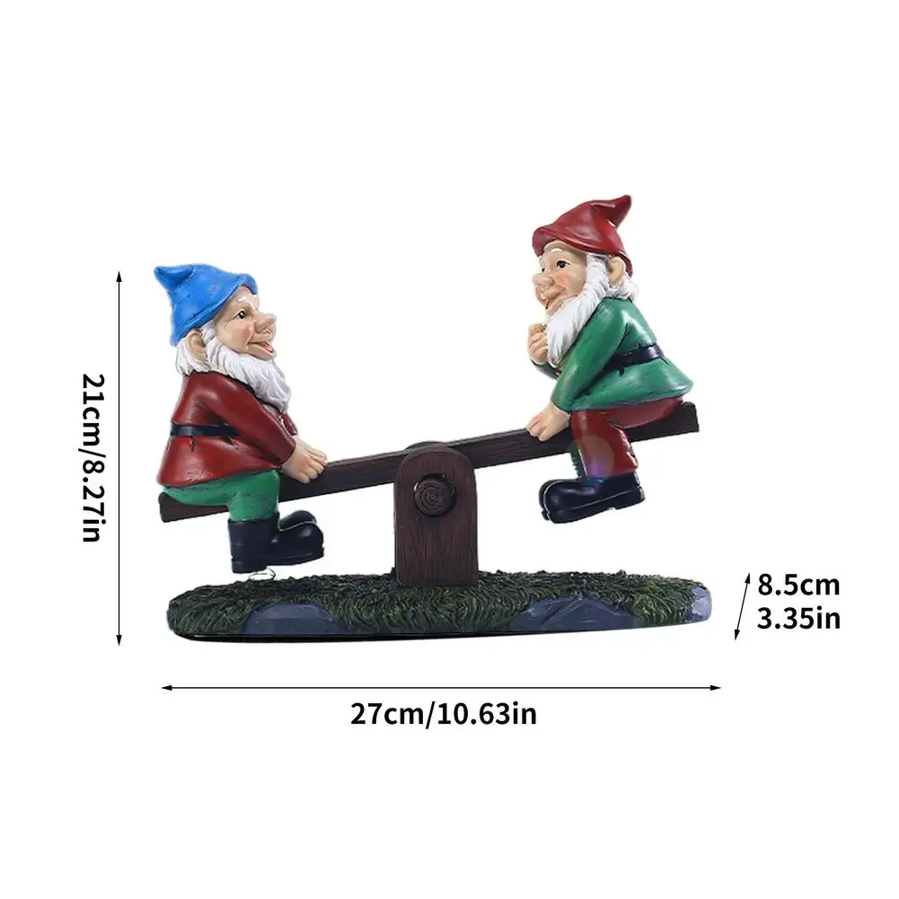 Figurines de nains de jardin en résine, Figurines de balançoire, décoration d’extérieur, amusantes — vue 5