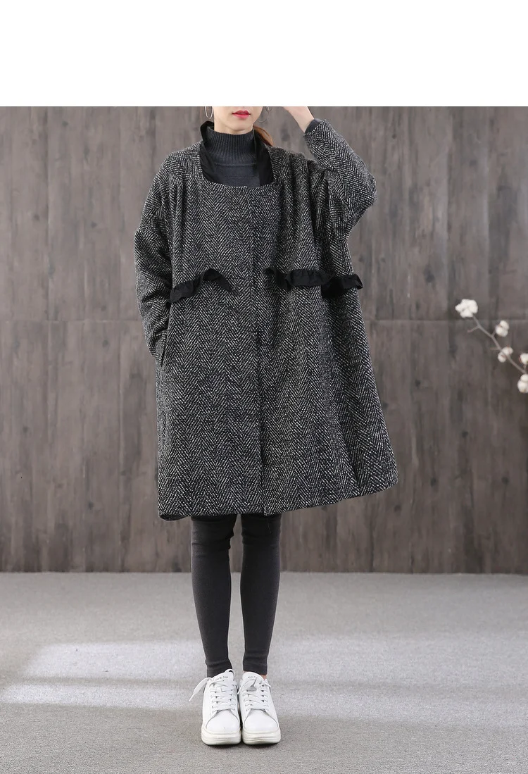Max LuLu корейская модная одежда Женская Длинная зимняя одежда женские клетчатые теплые шерстяные пальто повседневное женское пальто размера плюс