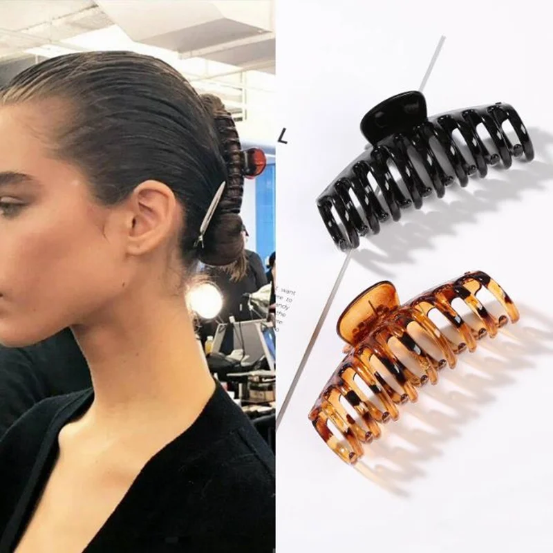 

1Pc Korean Solid Big Hair Claws Elegant Acrylic Hair Clips Hairpins Barrette Headwear for Women Girls Hair Accessories