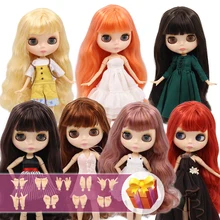 קפוא Blyth בובת עירום 1/6 משותף גוף 30CM BJD צעצועי טבעי פנים מבריקים עם ידיים נוספות AB DIY אופנה בובות ילדה מתנה(China)