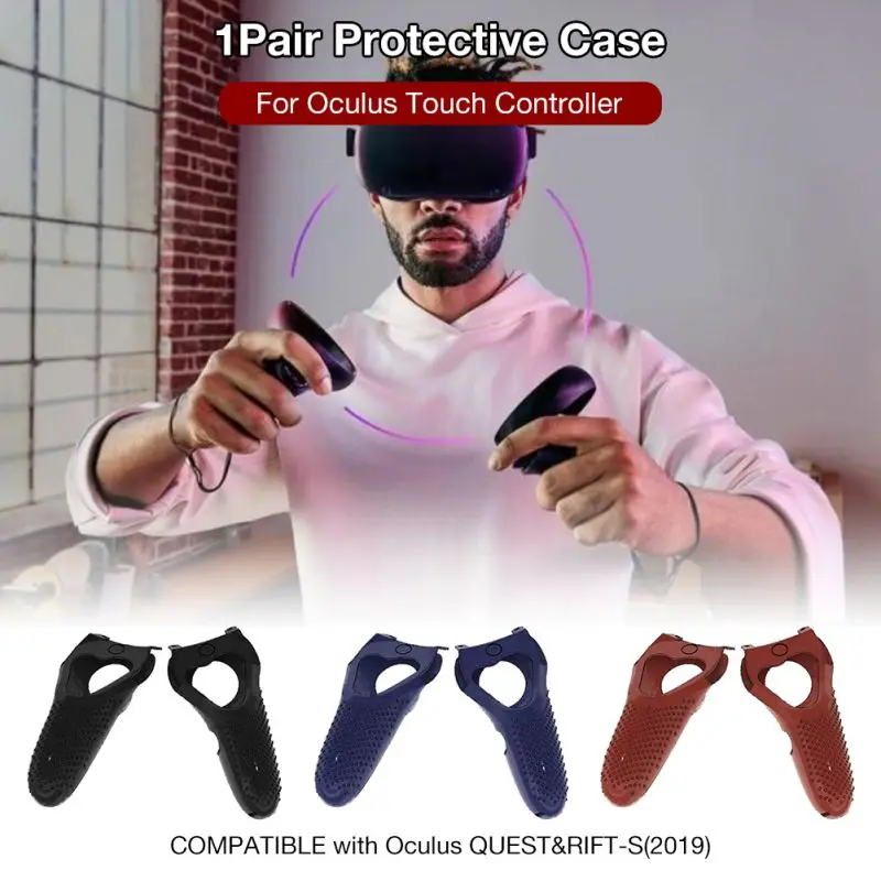 

1 Pair Protective Case Silicone Cover For Oculus Touch Controller Compatible For Oculus QUEST&RIFT-S