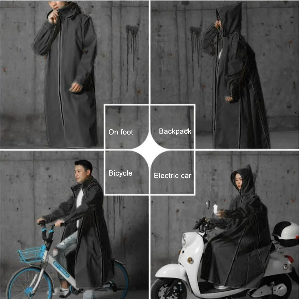 Motorcycle Raincoat Rain Poncho Bike Raincoat Motorcycle Raincoat Women/Men Zipper Hooded Poncho Long Style Hiking Environmental Rain Jacket XL/XXL/XXXL