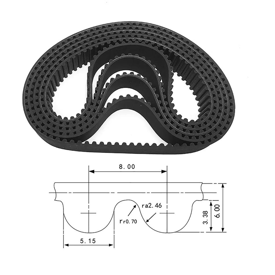 

1Pcs HTD 8M-1376 To 8M-1456 Close Loop Timing Belt Black Rubber Drive Synchronous Belts Width 25mm 30mm