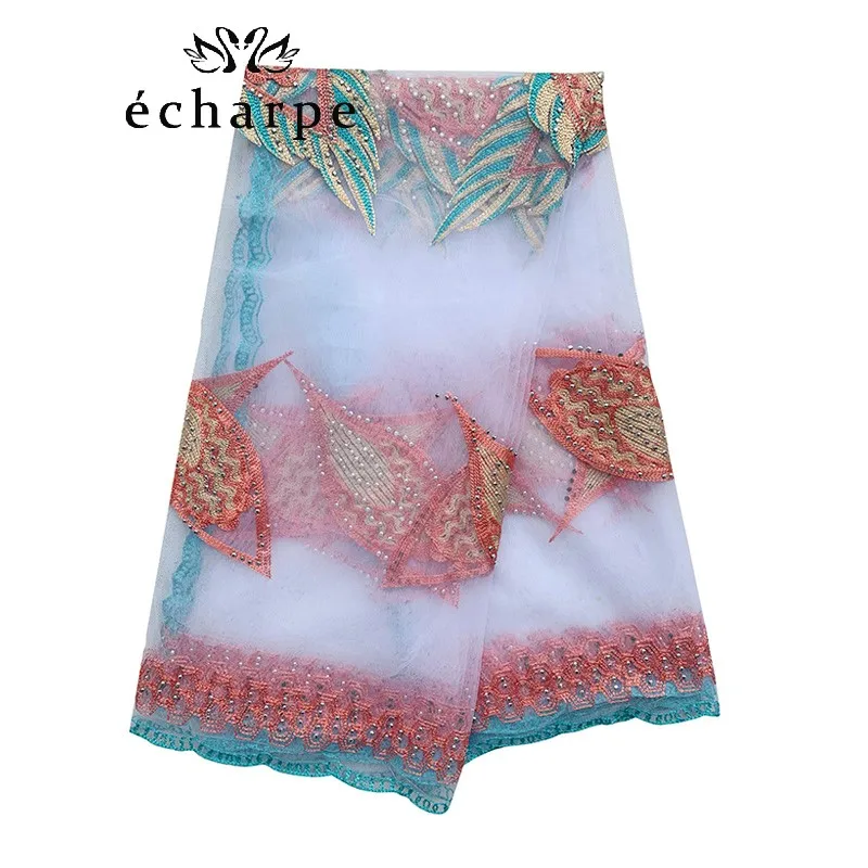 Newest African Women Hijab Scarfs Soft Embroidery Net Scarf Breathe and Tulle Material for Summer Shawls BN425 | Тематическая