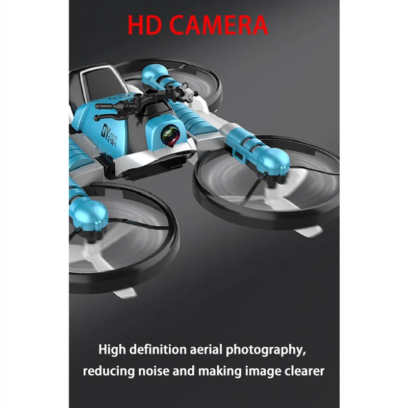 remote control flying helicopter New 2.4G 4-Axis Gyro RC Drone 3D Flip One Key Return Headless Mode RC Quadrocopter uav aircraft Motorcycle 2 in 1 rc Deformation remote control car helicopter