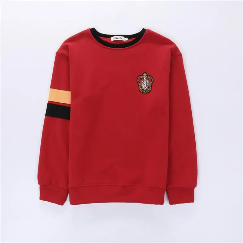 Red Hogwarts School Fleeces Magic Gryffindor Hufflepuff Ravenclaw Slytherin худи для молодых осенне-зимних влюбленных с вышитыми буквами подарок - Цвет: Red