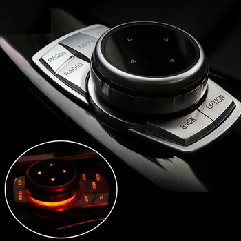 

For BMW IDrive 1 3 4 5 6 Series X5 X6 Multimedia Button Cover ABS Chrome Multi Media Button Cover Decor Parts New