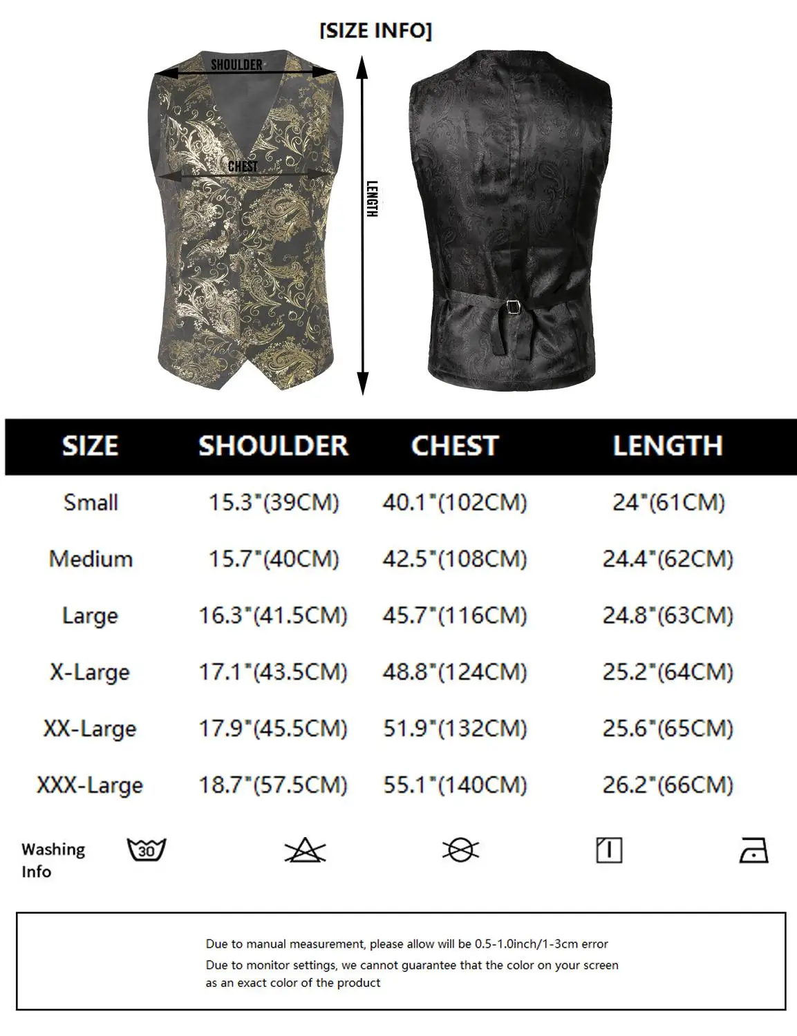 Mens Gold Metallic Paisley Printed Steampunk Vest Single Breasted V Neck Wedding Waistcoat Men Tuxedo Aristocrat Vests Gilet 2XL 6
