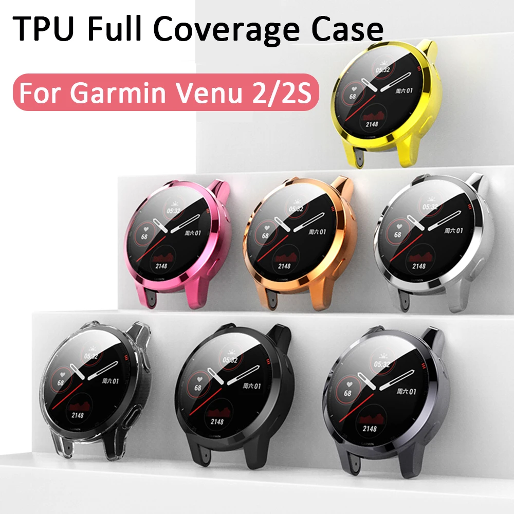 2021 TPU Soft Screen Glass Protector Case Shell Frame For Garmin Vivoactive 4/4S Venu 2/2S Bumper Vivoactive4 Venu2 Full Cover