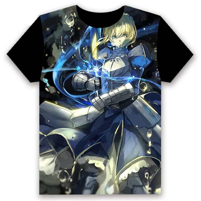 10 Модная футболка аниме Fate/stay night Altria Пендрагон сабля Косплэй короткий рукав Повседневное черные футболки Лето Забавный Футболка - Цвет: 10
