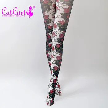

Jacquard tights * rose printing silk tights * spring and autumn thin original tights national style