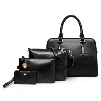 

4pcs/ Set Bag 2019 Luxury Designer Handbags Women Bags Female PU Leather Shoulder Messenger Bags Female Retro Tote Bags