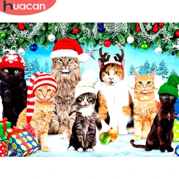 

HUACAN Animal Diamond Painting Full Square Embroidery Picture Handcraft Diamond Art Mosaic Christmas Decoration