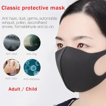 

Washable Earloop Facial Mask Cycling Anti Dust Warmer Environmental Mouth Face Mask Fashion Black Mask For Adult Children new